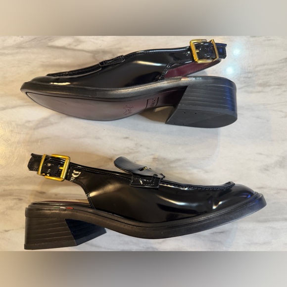 FRANCO SARTO Women’s Elegant Black Gold Buckle Giada Loafer Mules NEW 7.5 - Picture 4 of 7